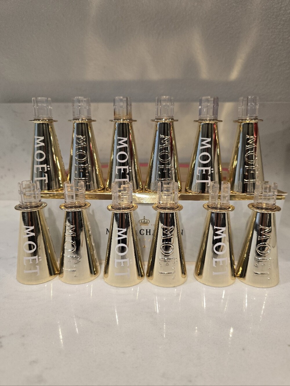 Lot Of 12 NEW Moet Mini Champagne Bottle Sippers
